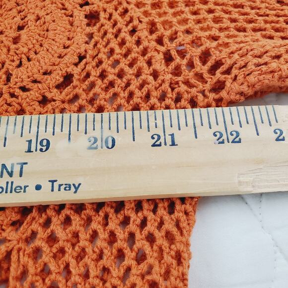 Vevekia Crochet Women's 14/16 Orange Jacket / Cover Fall Flare Design Stylish - Picture 6 of 9